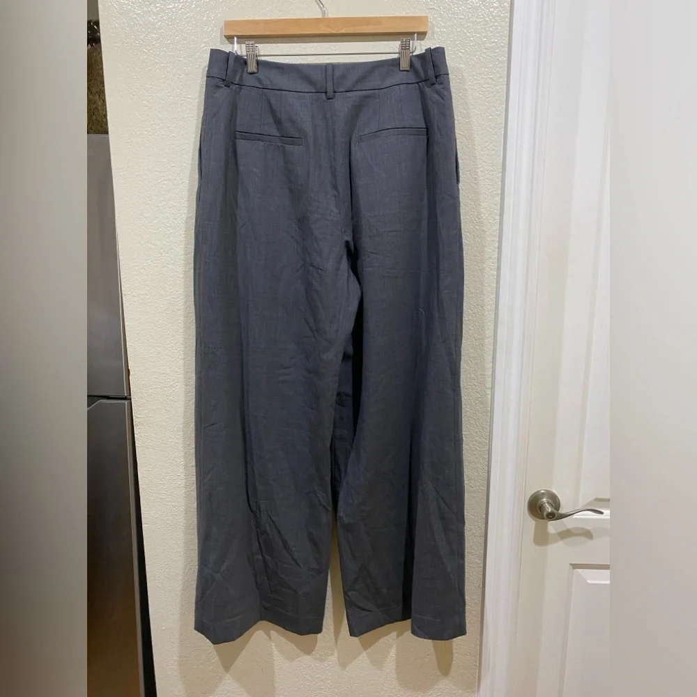 NWT & Other Stories Gray Pleated Wide-Leg Tailored Wool Trousers MSRP $179 - Picture 8 of 12